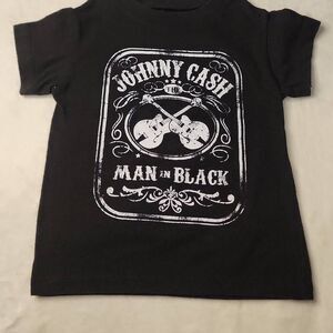 CASH Johnny Cash Man In Black Graphic Tshirt in Toddler Size 2t and 3t